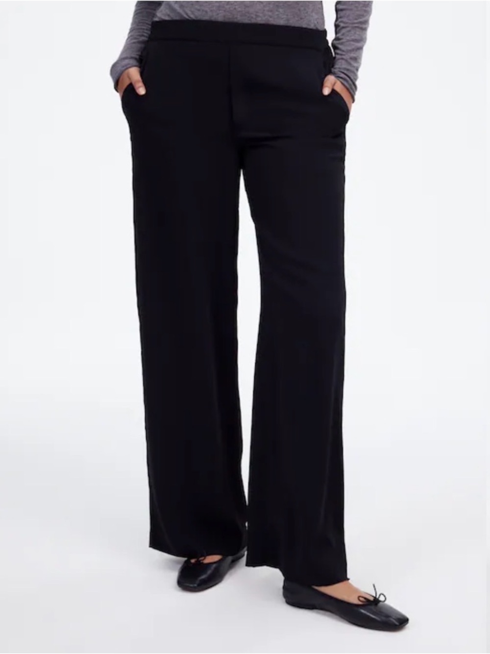 Madewell Black Crepe Pull On Pants L NWT